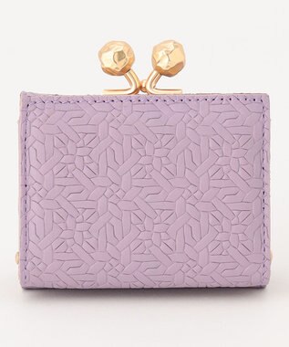 UNBILLION perche 抗菌レザー型押し外がまミニウォレット ラベンダー