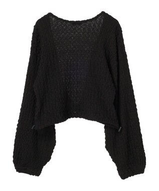 earth music&ecology ぽこぽこドロストカーディガン Black