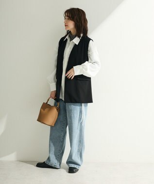 Green Parks Ｏ．洗えてストレッチ　Ｗボタンベスト Black