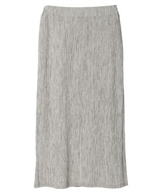 Green Parks メランジプリーツＩラインスカート Gray Beige