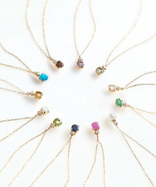 Phoebe 【K10】ジュエルラックネックレス　ターコイズ/12月誕生石/天然石/全長:40cm ゴールド