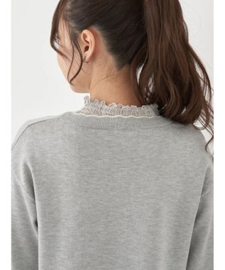 earth music&ecology ちびスカラップカーディガン Light Gray