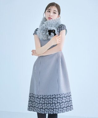 TOCCA 【ブローチ取り外し可】VELVET RIBBON FURTIPPET ティペット ブルー系