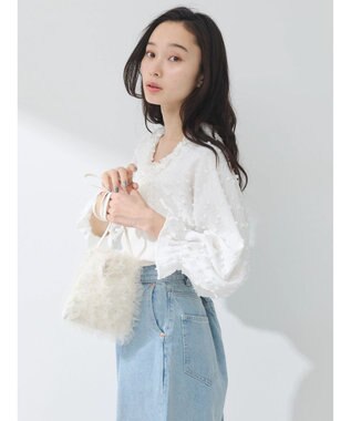 earth music&ecology ふくれジャガードボレロ Ivory