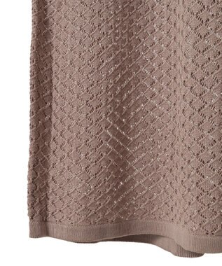 earth music&ecology ＳＥＴ２点レース編みペプラムカーデ＋スカート Pink Beige