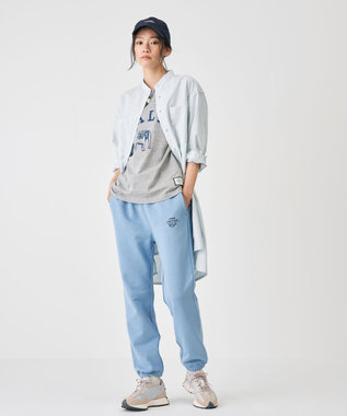 J.PRESS YORK STREET 【UNISEX】裏毛ロゴ刺繍スウェットパンツ ブルー系