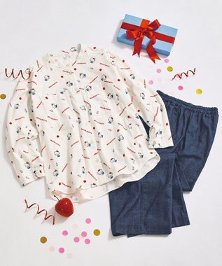 ワコール／睡眠科学 パジャマ 長袖 長ズボン 綿100%(本体) 寝返りしやすい 【睡眠科学×サンリオキャラクターズ】 レディース YDX651 睡眠科学／ワコール レッド