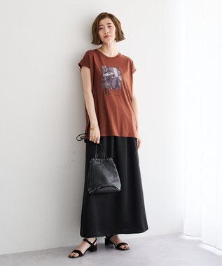YECCA VECCA フォトプリントノースリーブTee Brown