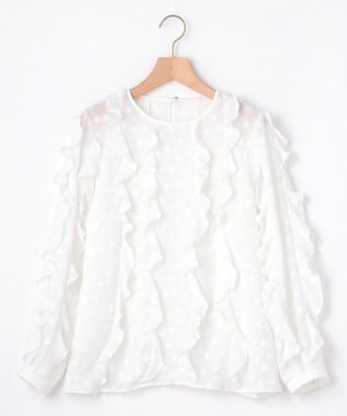 組曲 L フラワーポイントシフォン ブラウス アイボリー系