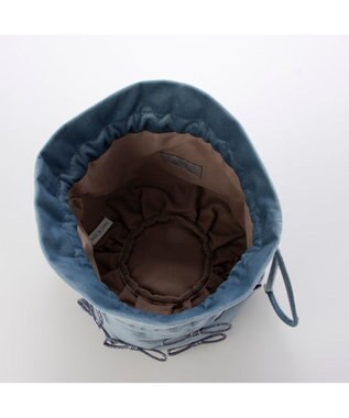 UNBILLION カシュカシュ cachecache / メタリックリボンベロア巾着バッグ ブルー
