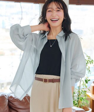 Tiaclasse シアーシャツ＋タンクトップセット（2点セット） サックス