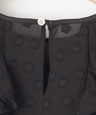 組曲 L フラワーポイントシフォン ブラウス ブラック系