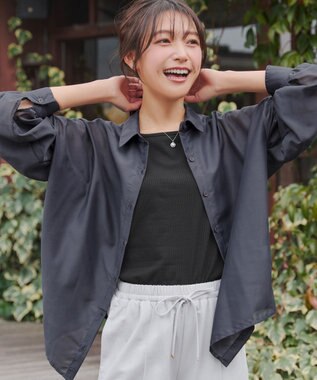 Tiaclasse シアーシャツ＋タンクトップセット（2点セット） ネイビー