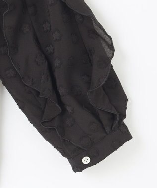 組曲 L フラワーポイントシフォン ブラウス ブラック系