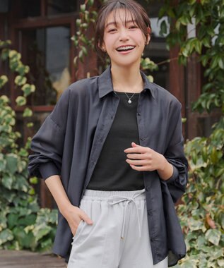 Tiaclasse シアーシャツ＋タンクトップセット（2点セット） ネイビー