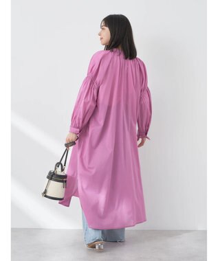 earth music&ecology コットンボイルギャザーワンピース Purple