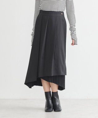 earth music&ecology ミックスプリーツスカート Black