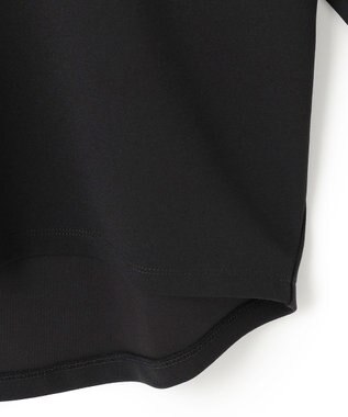 ICB L 【洗える】ジョーゼットジャージー 異素材コンビプルオーバー ブラック系