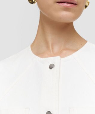 JOSEPH デニムストレッチ　ノースリーブジャケット White