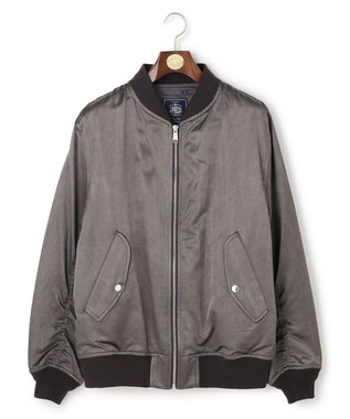J.PRESS MEN 【J.PRESS ORIGINALS】Bleach Viscose Cotton Satin Flight Jacket / Japan Made グレー系