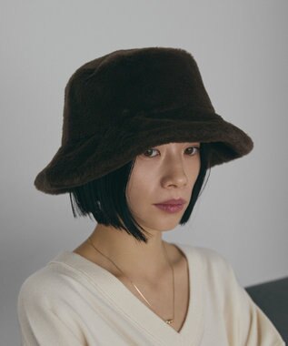 AMERICAN HOLIC フェイクファーバケットハット Black