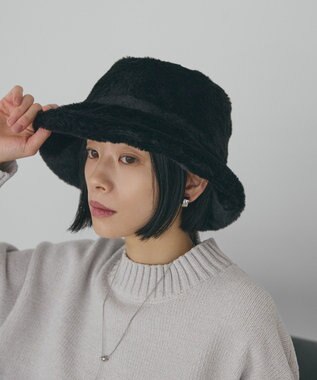 AMERICAN HOLIC フェイクファーバケットハット Black