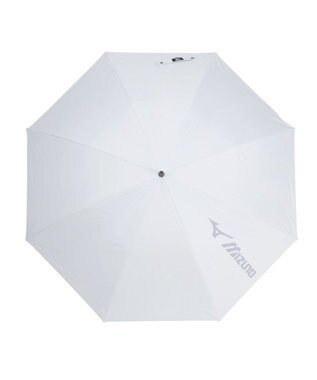 MOONBAT 【大きめ】MIZUNO メンズ 晴雨兼用日傘 長傘 BIGロゴ 遮光 遮熱 UV ユニセックス ホワイト