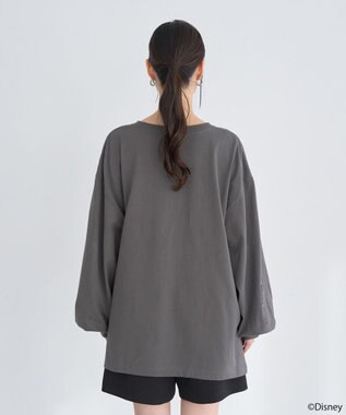 earth music&ecology 【予約】【綿100％】Disney/アソートプリントロンTEE チャコールグレー