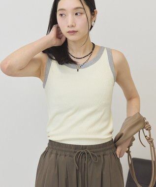 AMERICAN HOLIC バイカラーテレコタンクトップ Light Yellow