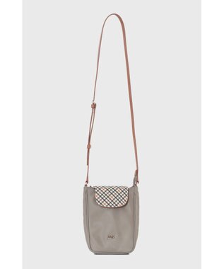DAKS ナイロン×牛革 ハウスチェック 縦型ショルダーバッグ