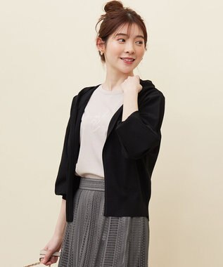 ANY SIS 【接触冷感・UVケア】ニットフーディー カーディガン ブラック