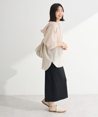 Green Parks シアーフードシャツ Beige