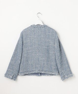 E7223-151◾️自由区　ファンシーツイード　ニットノーカラージャケット E7223-151◾️自由区 ファンシーツイード ニットノーカラージャケット