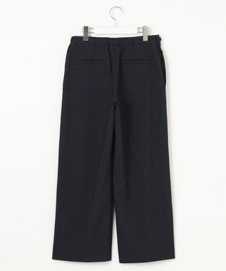 J.PRESS LADIES S 【洗える】LANTECシャークスキン セミワイド パンツ ネイビー系