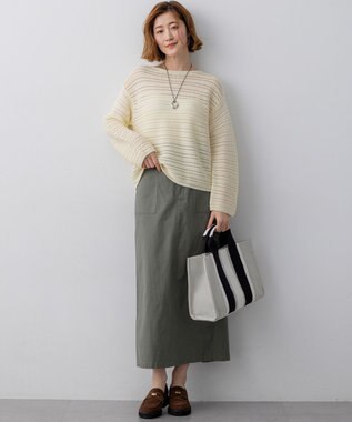 23区 【先行予約】コットンギマ ボートネック ニット ライトイエロー系