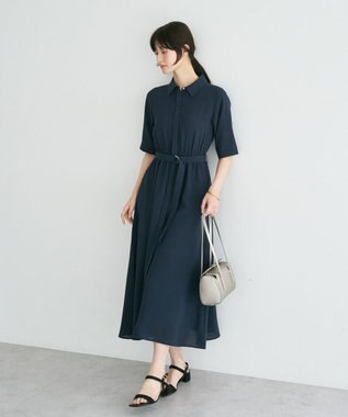 YECCA VECCA 【接触冷感】ベルト付きシャツワンピース
