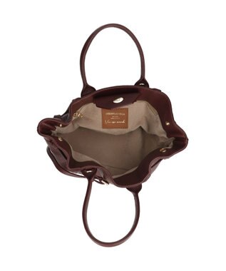 INTER-CHAUSSURES 【CHRISTIAN VILLA】レザーミディアムハンドバッグ ボルドー