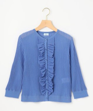 組曲 シアーニット フリルカーディガン ブルー系