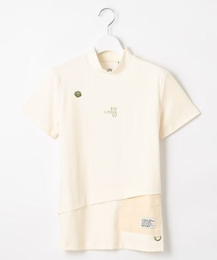 PW CIRCULUS 【UV遮蔽率99.5%  UVカット / 速乾 / ストレッチ】【WOMEN】ポケットモックT ゴルフウェア レディース アイボリー系