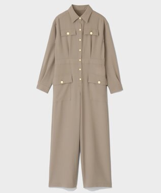 GRACE CONTINENTAL バックサテンオールインワン ベージュ