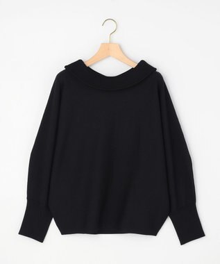 組曲 【加藤ローサさん着用・新色追加・前後着用可】スムースストレッチロールネック ニット ブラック系