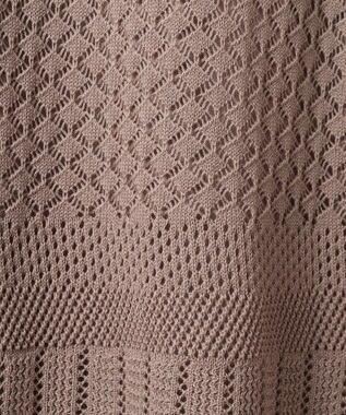 earth music&ecology ＳＥＴ２点レース編みペプラムカーデ＋スカート Pink Beige