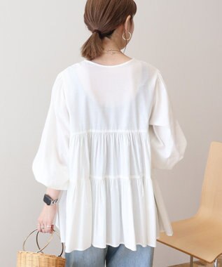 AMERICAN HOLIC 【先行予約】【WEB限定】ティアードギャザーブラウス Off White