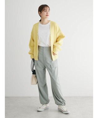 Green Parks ・ＥＬＥＮＣＡＲＥ　ＤＵＥパールトッパーカーディガン Yellow