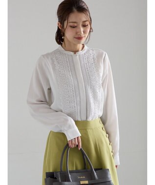 Te chichi フロントレースブラウス グレー