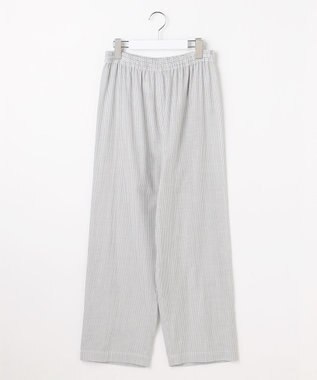 自由区 【WEB限定】オーガニックコットンパジャマ グレーストライプ×グリーン