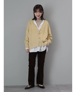 AMERICAN HOLIC ＭＩＸＶネックニットカーディガン Mustard