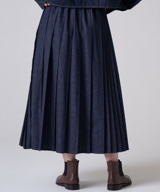 Ripo trenta anni 【ブランド人気】PLEATS RELAX LONG SK プリーツデニムスカート INDIGO
