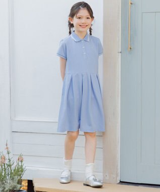 組曲 KIDS 【110-140㎝】 カノコポロワンピース サックスブルー