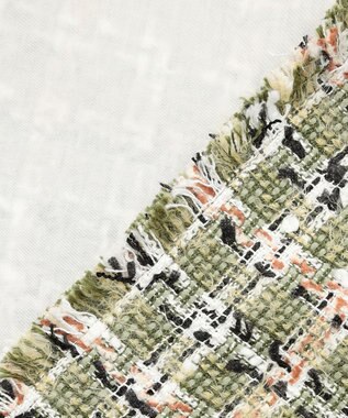 BEIGE， BERYL / ファンシーツイードノーカラージャケット Khaki Mix